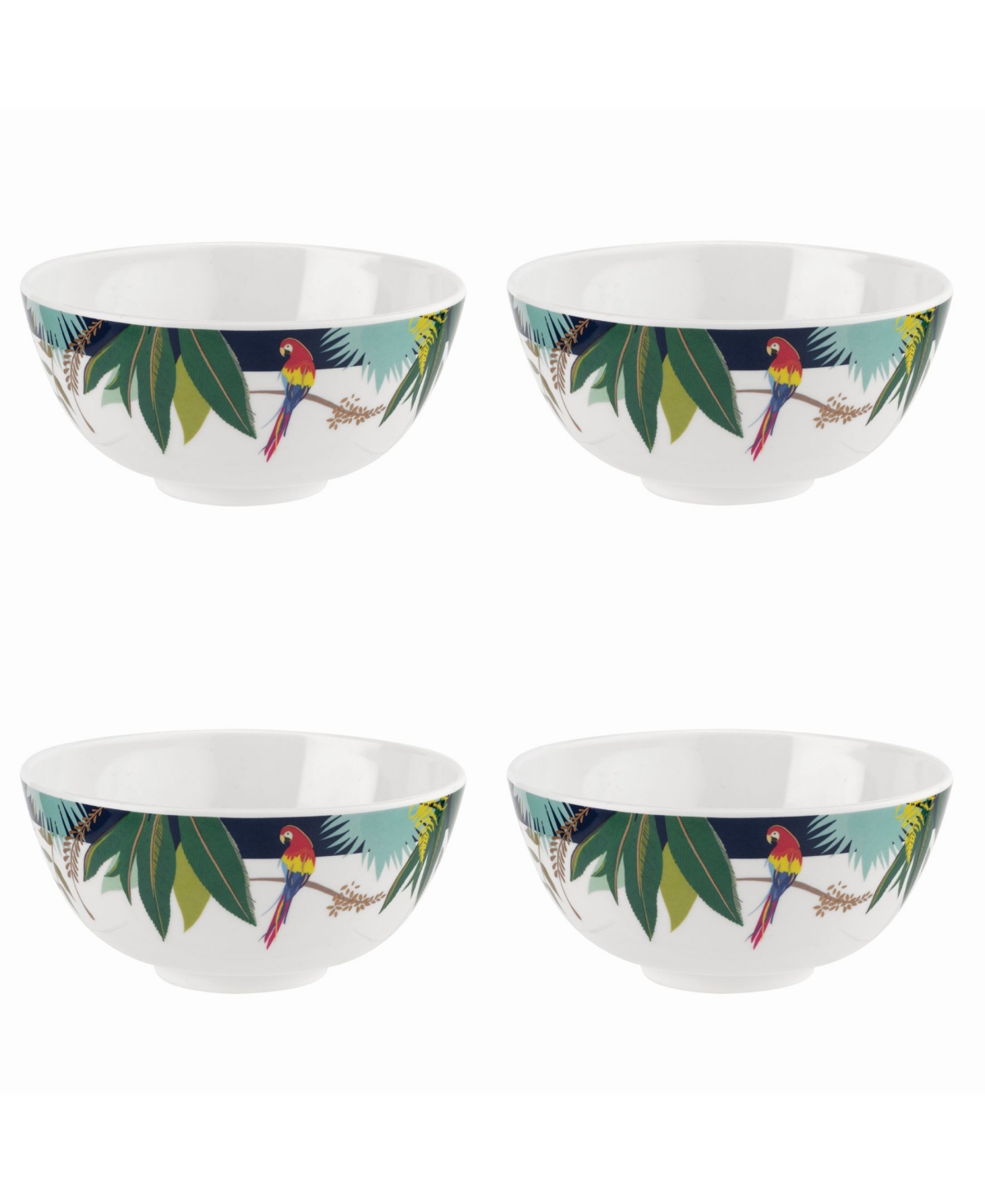 Sara Miller Parrot Bowl, Set of 4 - White