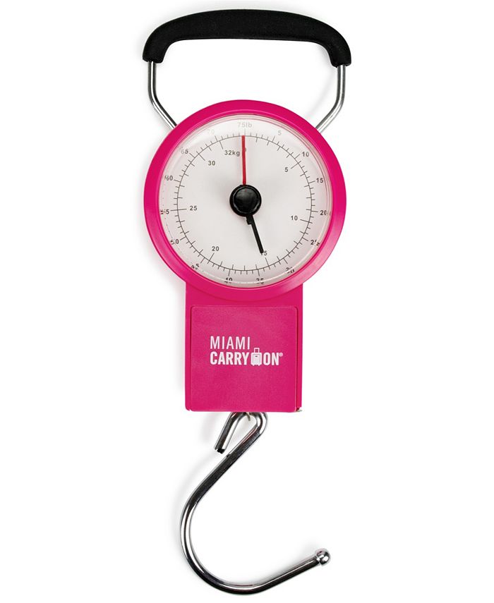 Miami CarryOn Mechanical Luggage Scale with Tape Measure - 75Lbs / 34KG 