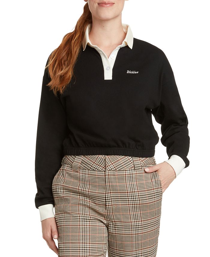 Dickies Cotton Elastic-Hem Polo Shirt & Reviews - Sweaters - Women - Macy's