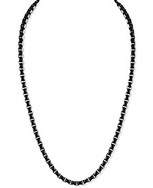 Men's Two-Tone Box Link 22" Chain Necklace in Stainless Steel & Black Ion-Plate