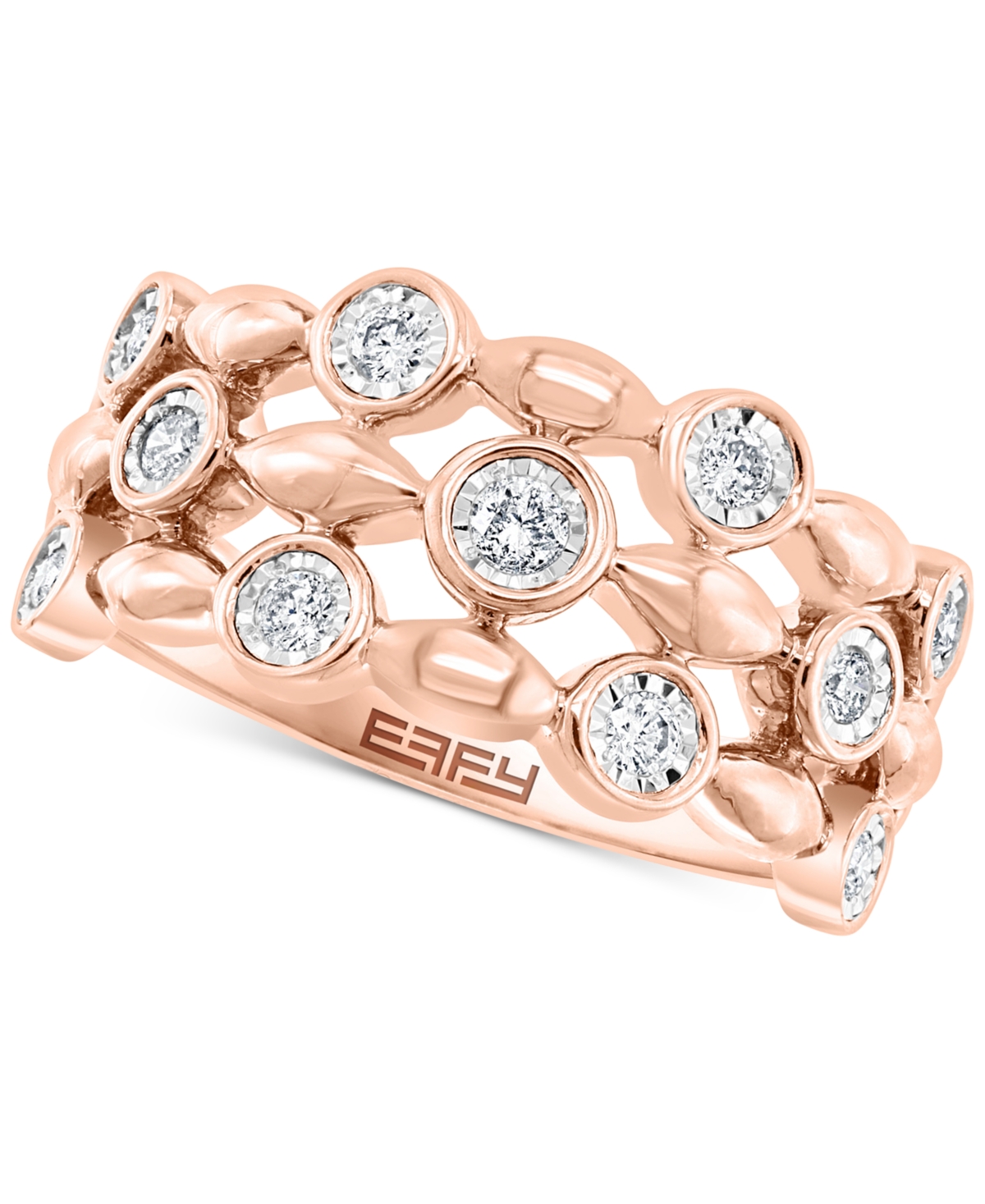 Effy Diamond Bezel Openwork Ring (1/4 ct. t.w.) in 14k- Rose Gold