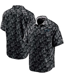 Men's Black Carolina Panthers Sport Jungle Shade Camp Button-Down Shirt