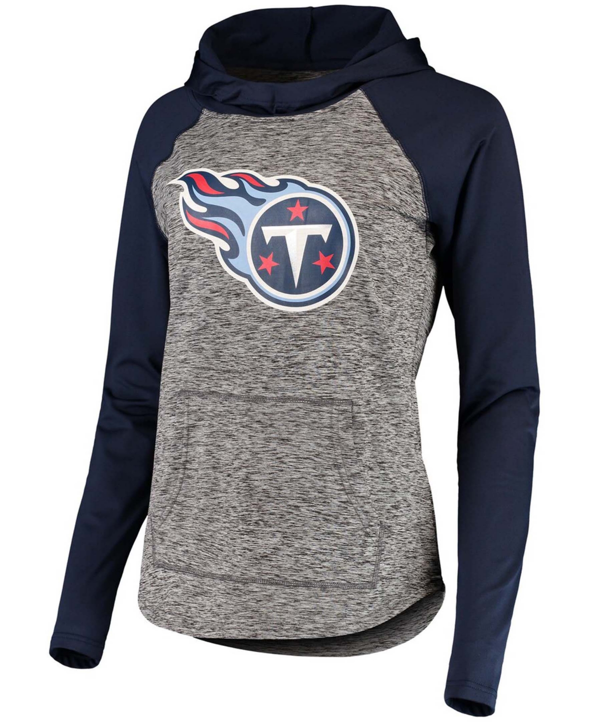 Women's Heathered Gray-Navy Tennessee Titans Championship Ring Pullover Hoodie - Heather Gray-Navy