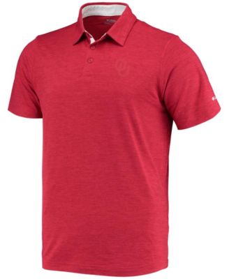 Men's Crimson Oklahoma Sooners Tech Trail Space Dye Omni-Shade Polo