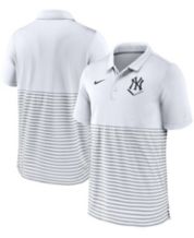 New York Yankees Nike Team Baseline Striped Performance Polo - White/Silver