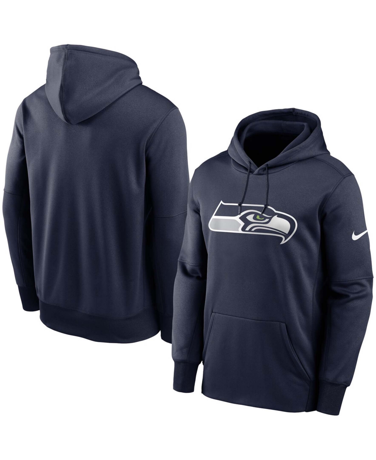 Shop Nike Men's Big And Tall College Navy Seattle Seahawks Fan Gear Primary Logo Therma Performance Pullover H