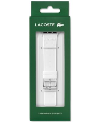 Lacoste Casual White Silicone Strap For Apple Watch® Unisex Logo 38mm/40mm Lacoste Petit Pique White Silicone Strap for Apple Watch  main image 3