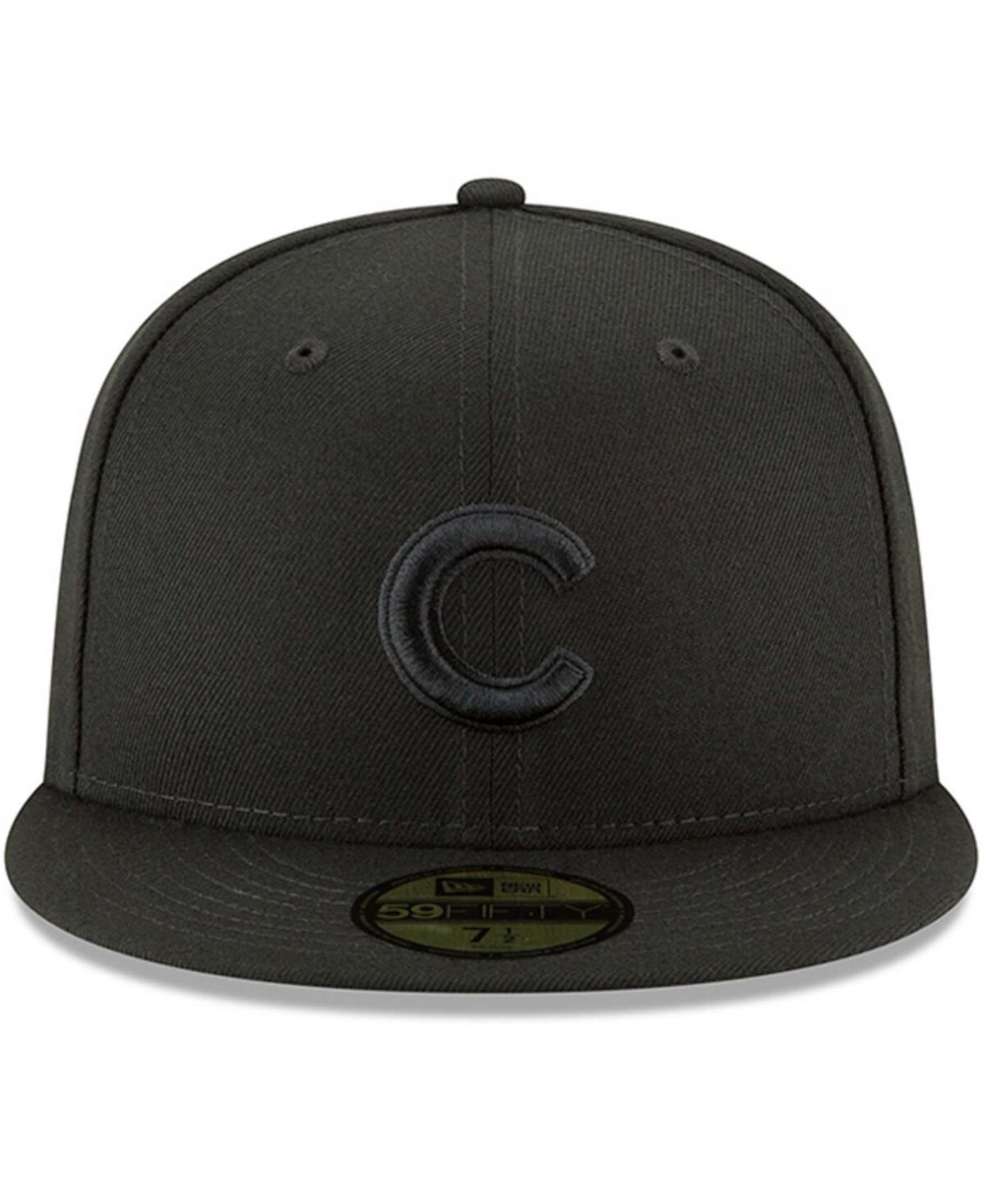 Men's Black Chicago Cubs Primary Logo Basic 59FIFTY Fitted Hat