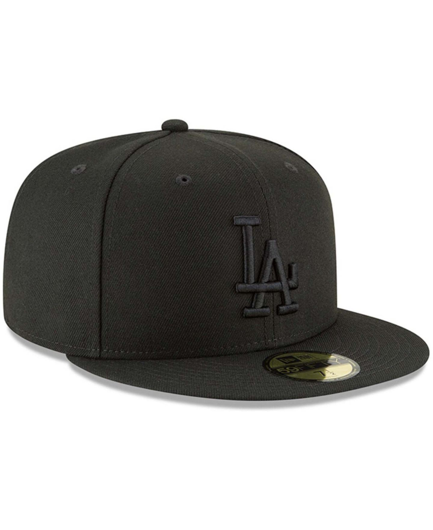 Мужская кепка New Era Black Los Angeles Dodgers Primary Logo Basic 59FIFTY Fitted Hat — фото 3