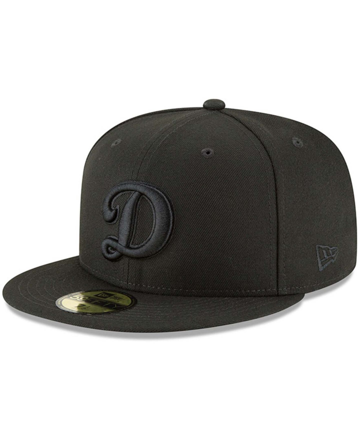 Мужская кепка New Era Black Los Angeles Dodgers Secondary Logo Basic 59FIFTY Fitted Hat — фото 1