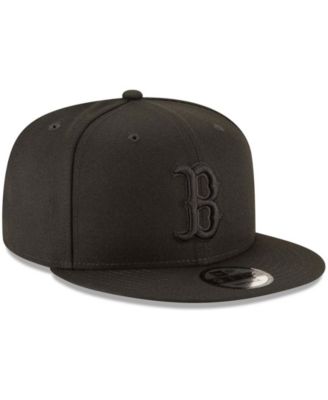 Men's Black Boston Red Sox Black on Black 9FIFTY Team Snapback Adjustable Hat
