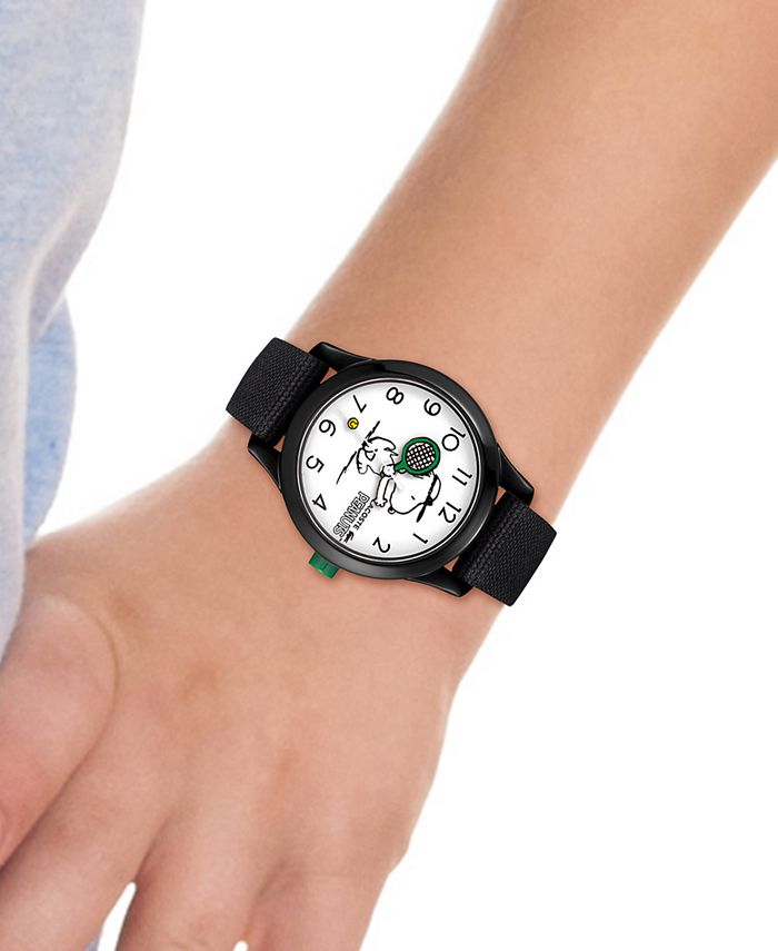Lacoste Kids' Peanuts Black Cotton Strap Watch 32mm, Created for Macy's