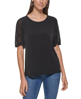 Calvin Klein - Sheer Short Sleeve Top