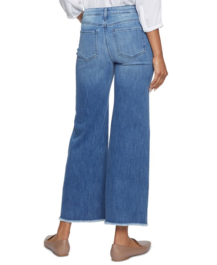 NYDJ Teresa Wide-Leg Frayed-Hem Ankle Jeans - Macy's