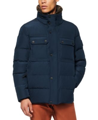 Men's Godwin Quilted Trucker Jacket with Removable Faux-Fur Trim