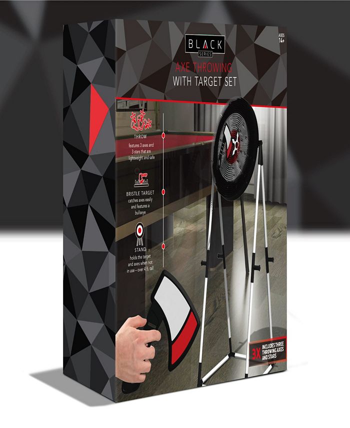 Black Series Axe Throwing Target Set3 Plastic Axes, Indoor/Outdoor