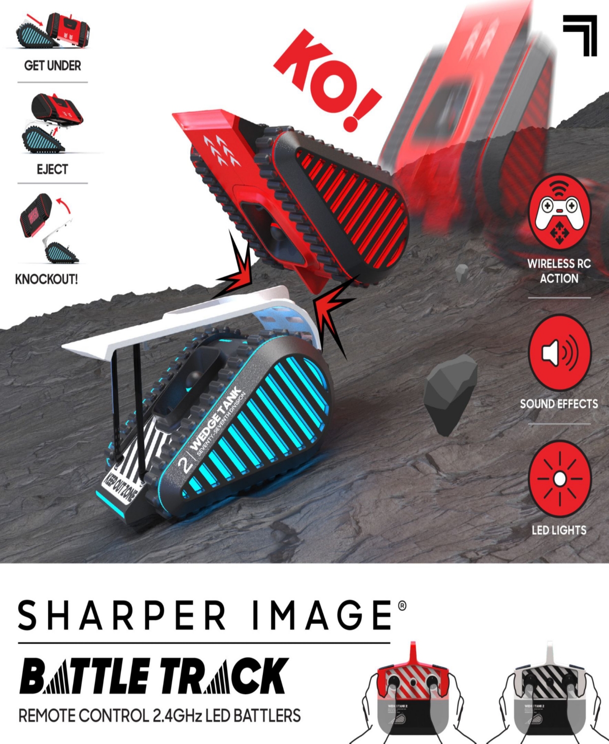 Shop Sharper Image Battle Tracks Knockout Remote Control Flip Ramp Space Tank Wars Toys In Open Miscellaneous