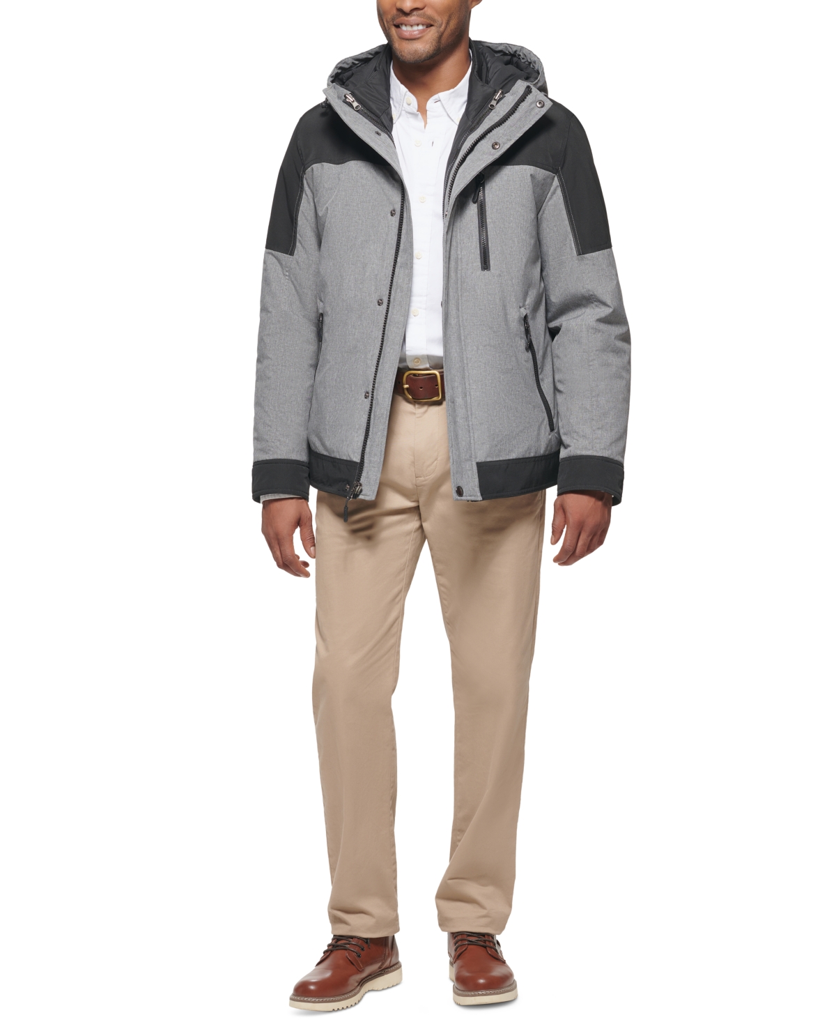 Club Room Men s 3 in 1 Hooded Jacket Created for Macy s Black white Combo Smart Closet