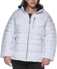 Plus Size Hooded Faux-Fur Trim Puffer Coat, Created for Macy's