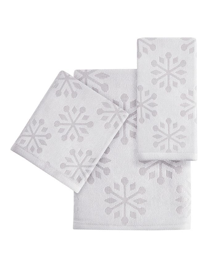 Martha Stewart Collection Tonal Snowflake Hand Towel, Created for Macy