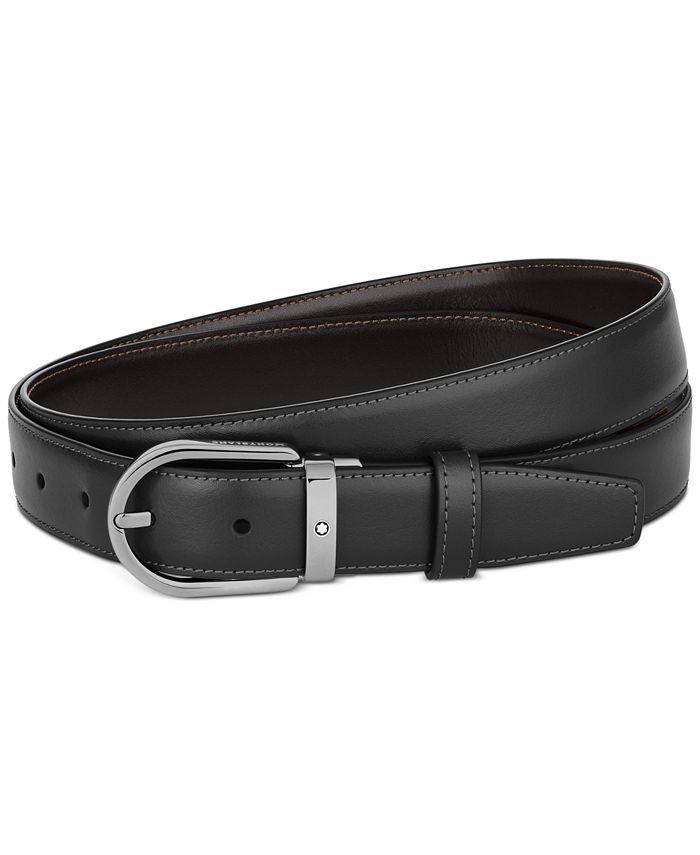 Montblanc Men's Horseshoe Reversible Leather Belt & Reviews - Belts ...