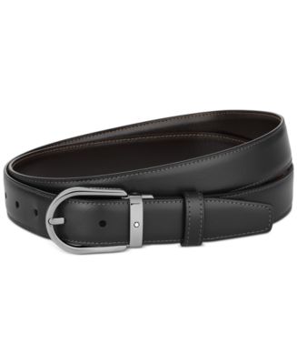 Montblanc Men's Horseshoe Reversible Leather Belt - Macy's
