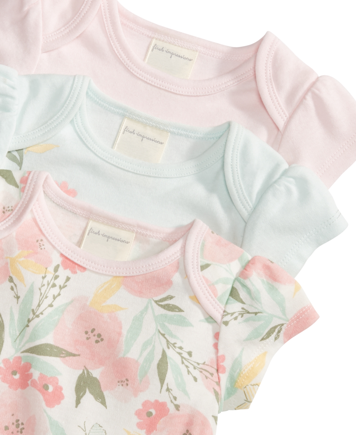 First Impressions Baby Girls Bodysuits, Pack of 3, Created for Macy's