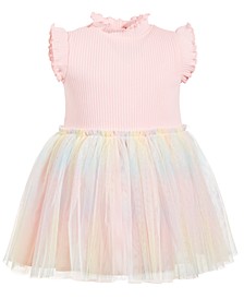 Baby Girls Tie-Dye Short-Sleeve Tulle Dress, Created for Macy's