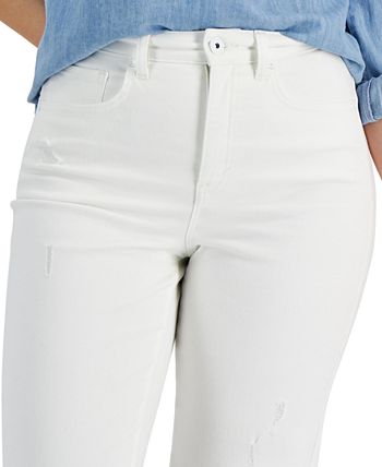 Distressed High-Rise Straight Ankle Jeans, Created for Macy's