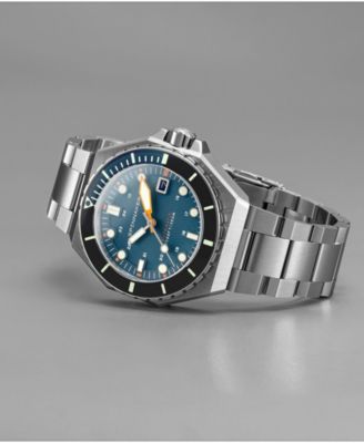 Men's Dumas Automatic Blue Yonder with Silver-Tone Solid Stainless Steel Bracelet Watch 44mm