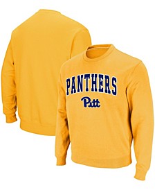 Men's Gold Pitt Panthers Arch Logo Sweatshirt