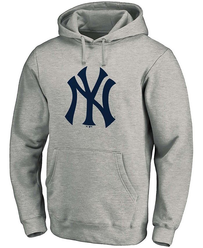 Fanatics Men's Heathered Gray New York Yankees Official Logo Pullover ...