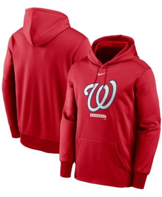 Men's Nike Red Washington Nationals Logo Therma Performance Pullover Hoodie  