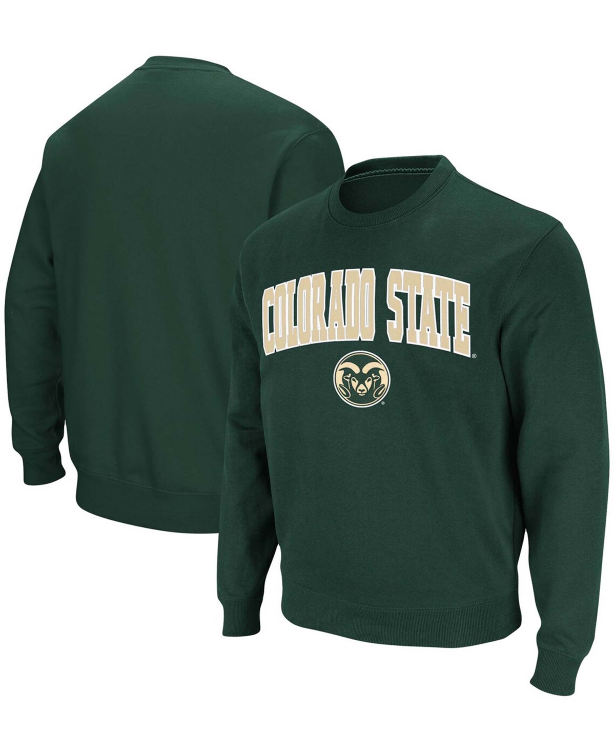 Men's Big and Tall Green Colorado State Rams Arch Logo Tackle Twill Pullover Sweatshirt - Green