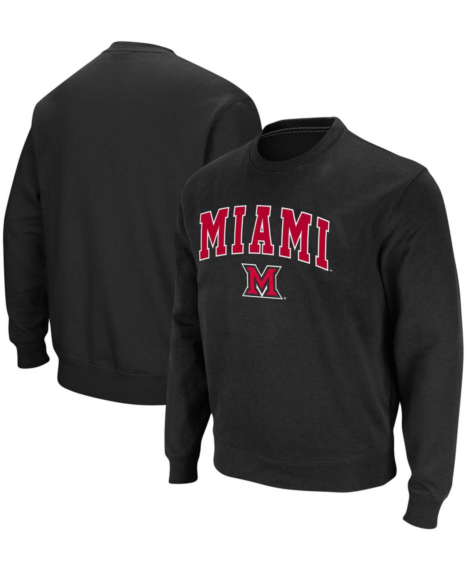 Men's Miami University RedHawks Arch Logo Crew Neck Sweatshirt