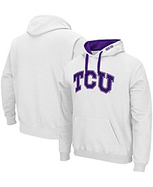 Men's White TCU Horned Frogs Arch Logo 2.0 Pullover Hoodie