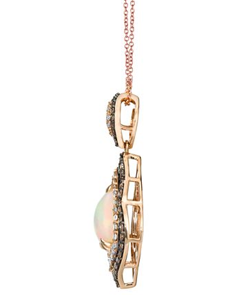 Le Vian - Neopolitan Opal (1-1/2 ct. t.w.) & Diamond (1 ct. t.w.) Pendant Necklace in 14k Rose Gold
