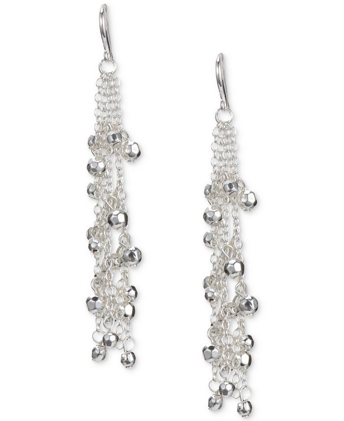 Style & Co SilverTone Ball & MultiChain Linear Drop Earrings Macy's