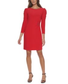 Puff-Shoulder Jersey Dress