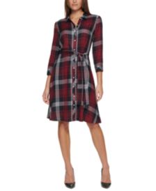 Plaid Belted Shirtdress