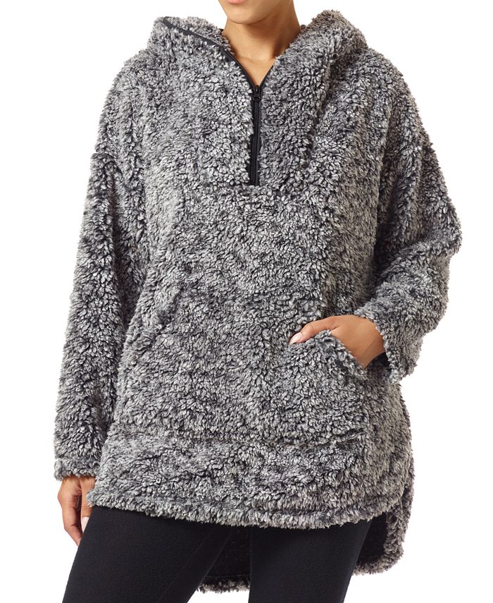 Grey fluffy quarter on sale zip
