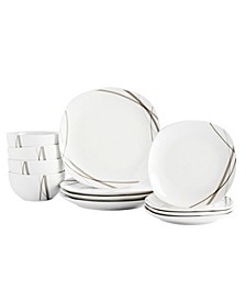 Curves Square 12-Pc Dinnerware Set, Service for 4