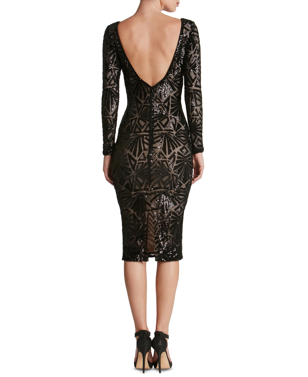 Shop Dress The Population Emery Sequin Dress In Navy
