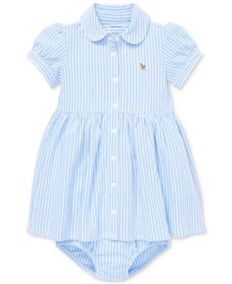 폴로 랄프로렌 베이비 여아용 원피스 Polo Ralph Lauren Baby Girls Striped Oxford Shirtdress,Blue
