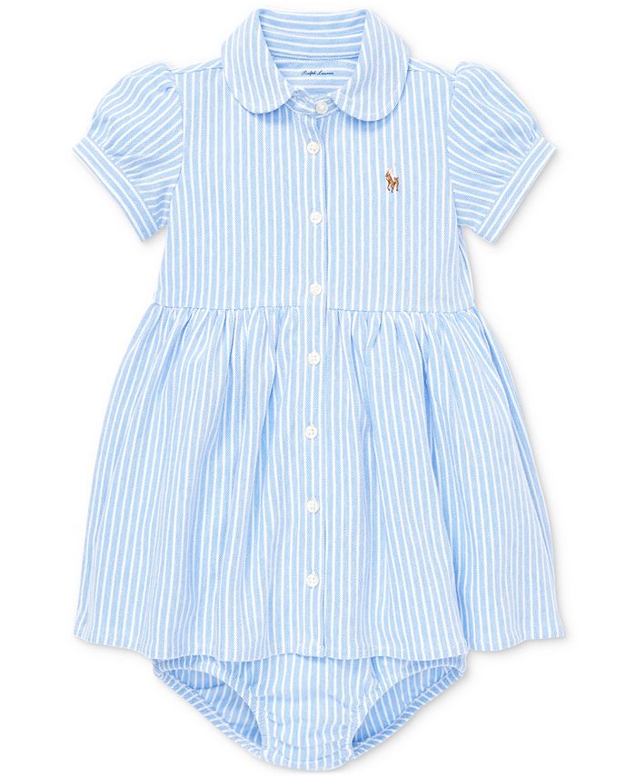 Polo Ralph Lauren Baby Girls Striped Oxford Shirtdress - Macy's