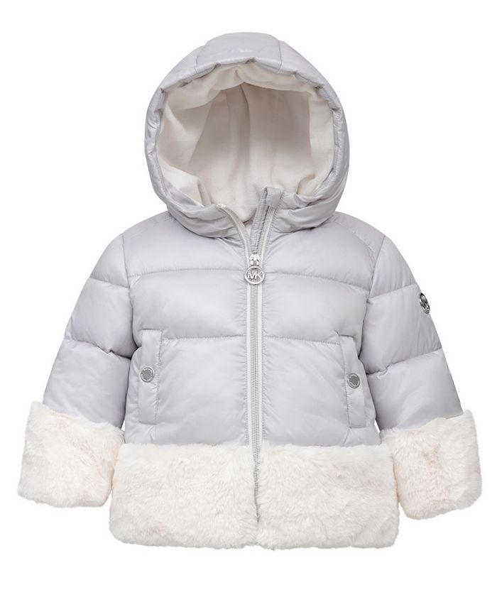 Michael Kors Baby Girls Puffer Jacket with Faux-Fur Trim & Reviews ...