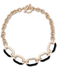 Two-Tone Pavé Link 17" Statement Necklace