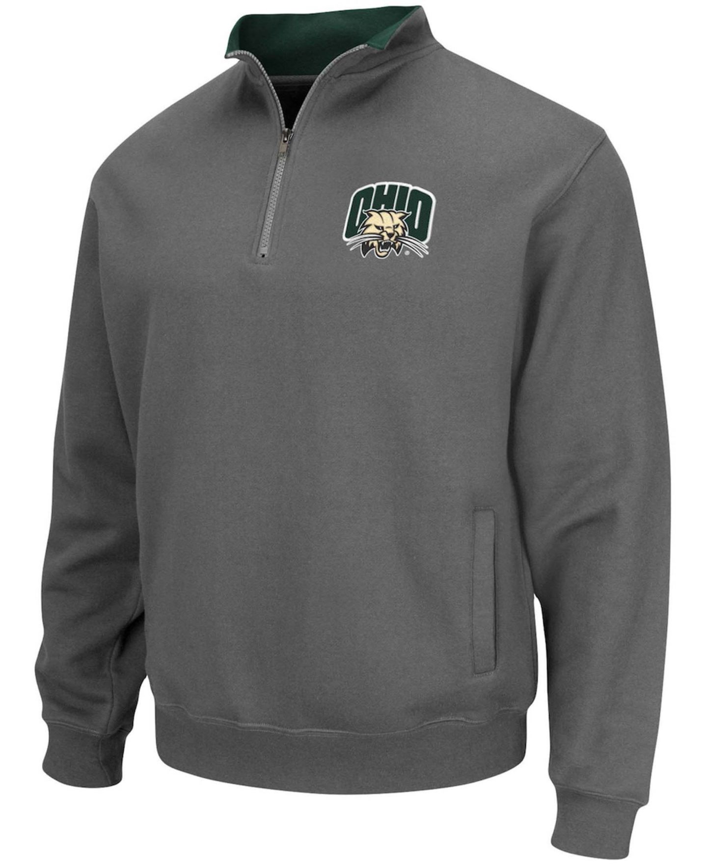 Мужская куртка Colosseum Charcoal Ohio Bobcats Tortugas Logo Quarter-Zip — фото 3