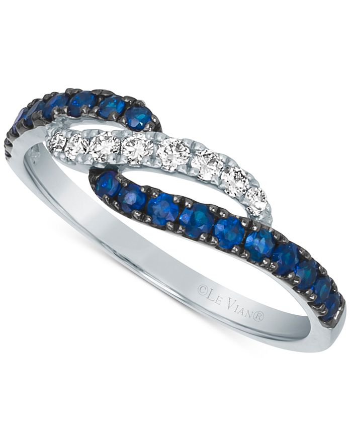 Le Vian - Blueberry Sapphire (1/3 ct. t.w.) & Nude Diamond (1/6 ct. t.w.) Twist Ring in 14k White Gold