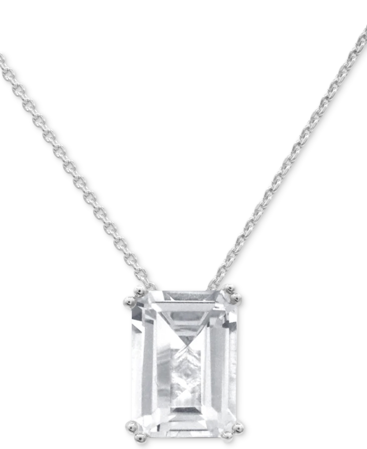 Lime Quartz Solitaire Pendant Necklace in 14k Gold-Plated Sterling Silver (Also & Prasiolite) - White Quartz